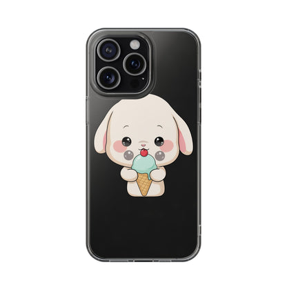 Kawaii Bunny Phone Case, Ice Cream Cutie Clear Case