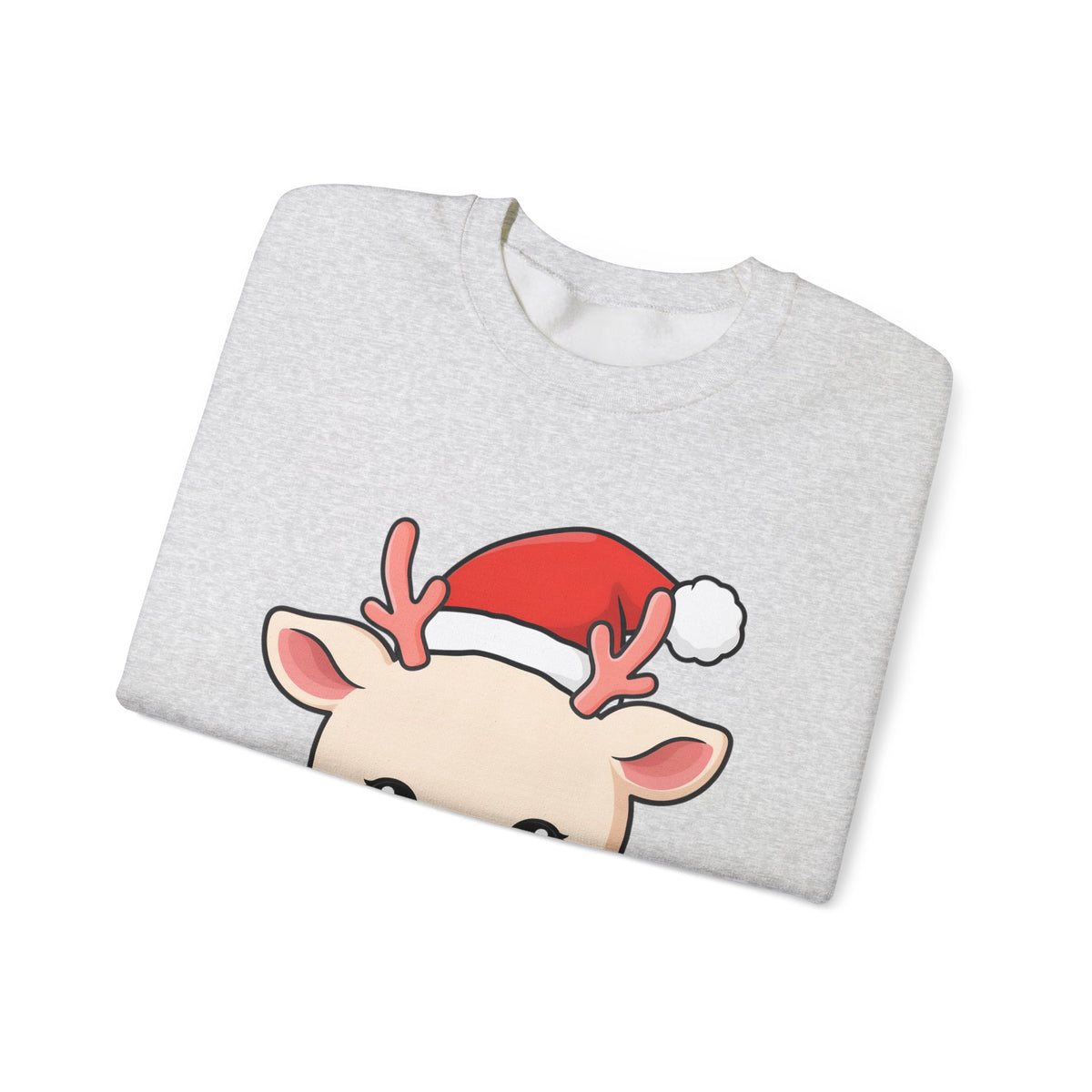 Kawaii Reindeer Christmas Sweatshirt, Cute Holiday Crewneck