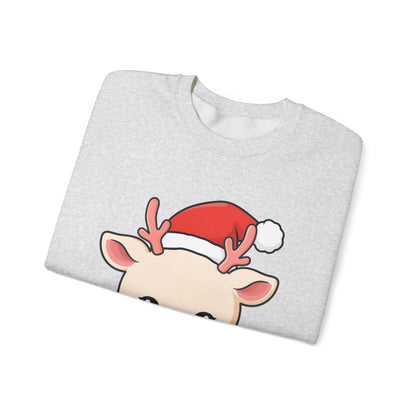 Kawaii Reindeer Christmas Sweatshirt, Cute Holiday Crewneck