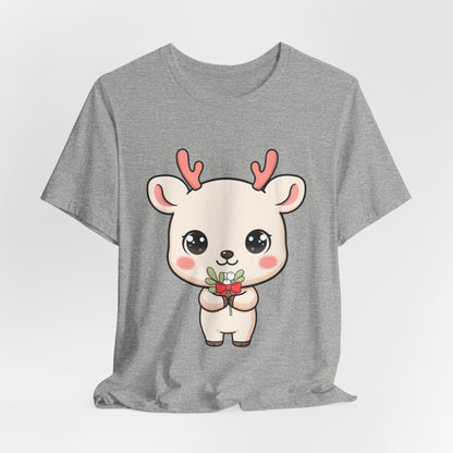 Kawaii Reindeer Christmas T-Shirt for Holiday Cheer