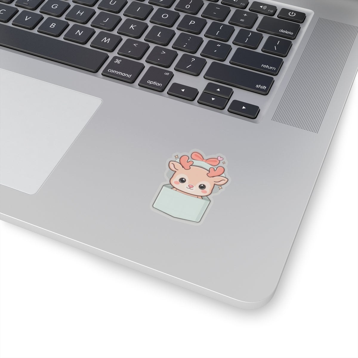 Kawaii Reindeer Sticker, Cute Christmas Gift Box Decal