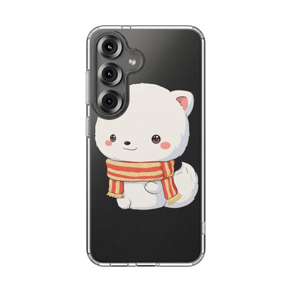Kawaii Arctic Fox Phone Case, Cozy Christmas Scarf