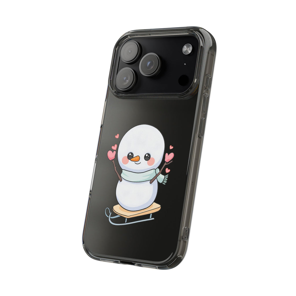 Kawaii Snowman Phone Case, Cute Winter Cheer