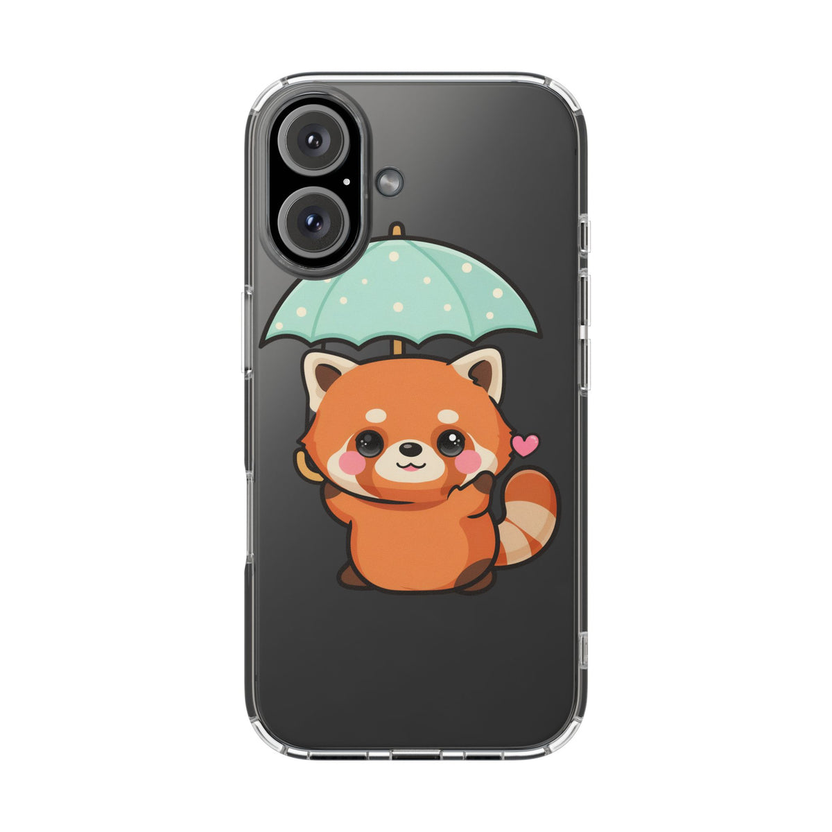 Kawaii Red Panda Clear Impact-Resistant Case