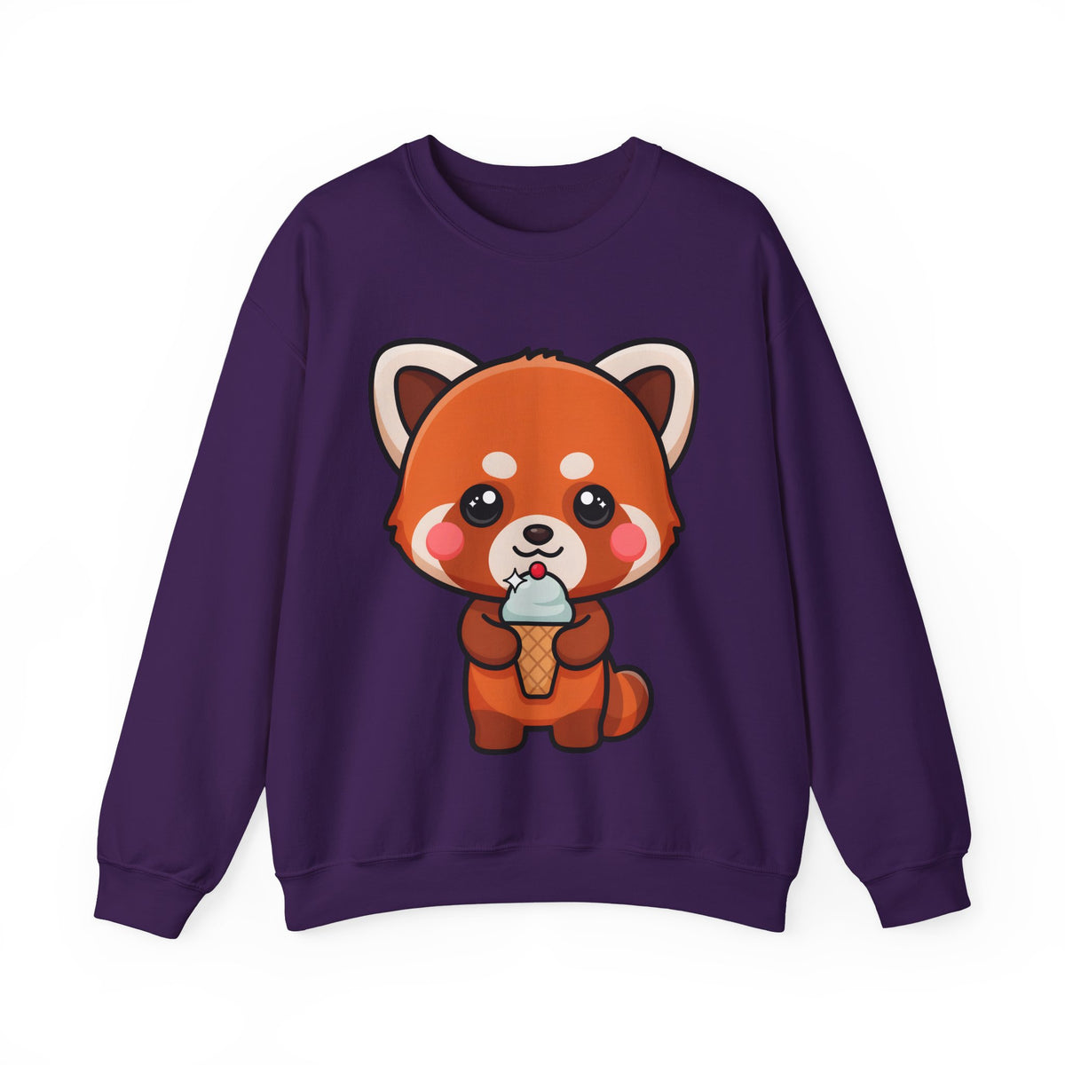 Kawaii Red Panda Sweatshirt, Cute Ice Cream Animal Crewneck