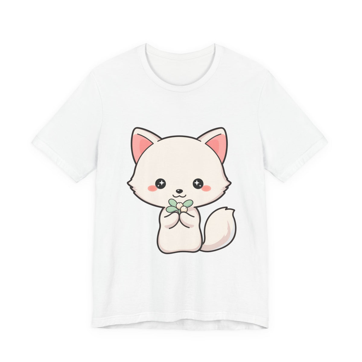 Christmas Fox T-Shirt, Cute Mistletoe Kawaii Tee