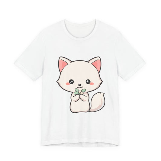 Christmas Fox T-Shirt, Cute Mistletoe Kawaii Tee
