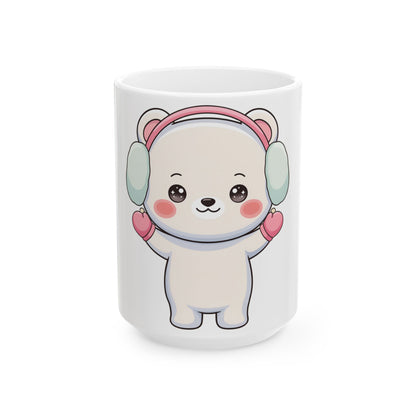 Kawaii Polar Bear Mug, Cute Winter Gift for Bear Lovers