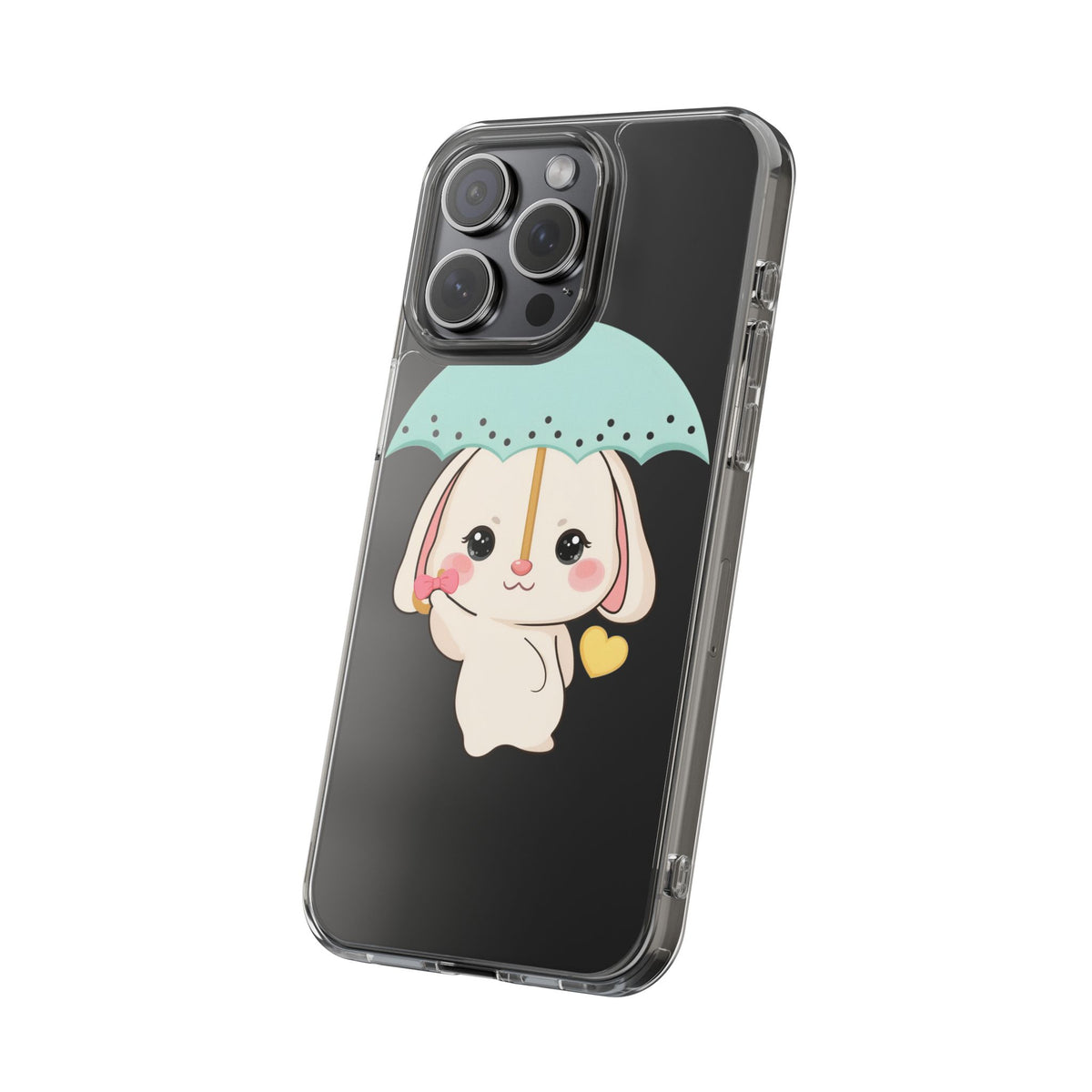 Kawaii Bunny Phone Case with Umbrella | Cute Clear Case