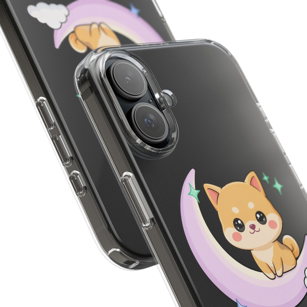 Kawaii Shiba Inu Phone Case – Crescent Moon Cutie
