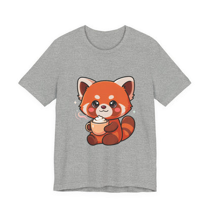 Kawaii Red Panda Coffee Tee for Cute Animal Lovers