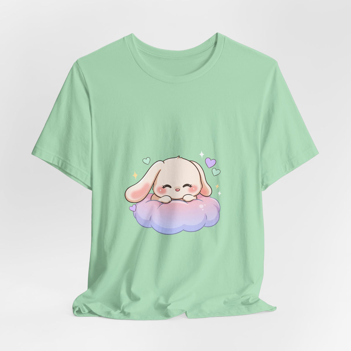 Kawaii Sleeping Bunny Tee, Cute Cloud Nap Unisex Shirt