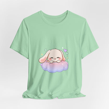 Kawaii Sleeping Bunny Tee, Cute Cloud Nap Unisex Shirt