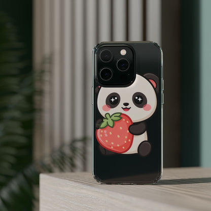 Kawaii Panda Phone Case, Sweet Strawberry Gift