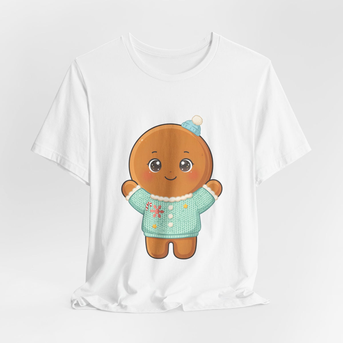 Kawaii Gingerbread Man Christmas Tee for Holiday Cheer