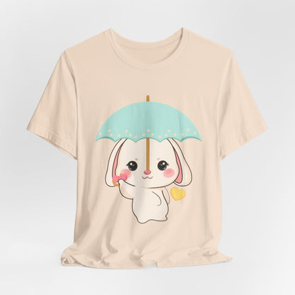 Kawaii Bunny T-Shirt, Cute Umbrella Rabbit Tee