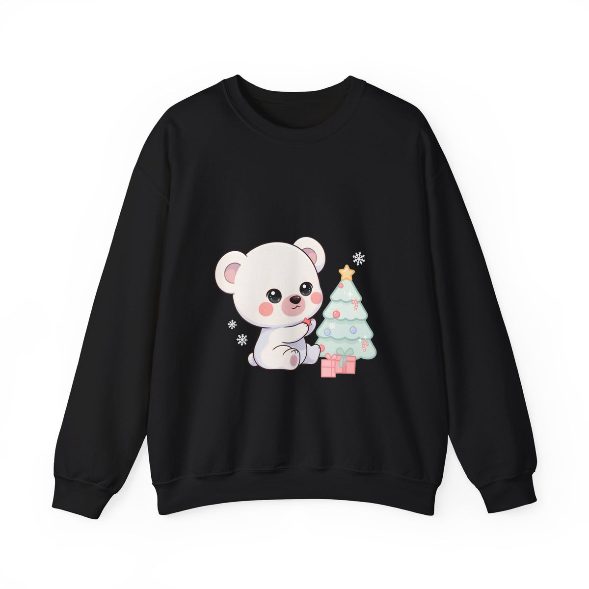 Kawaii Polar Bear Christmas Sweatshirt for Cozy Tree Trimming