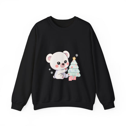 Kawaii Polar Bear Christmas Sweatshirt for Cozy Tree Trimming