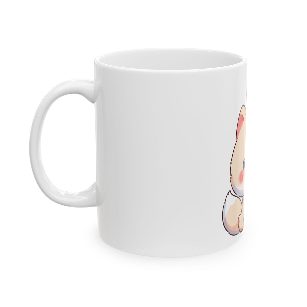 Kawaii Arctic Fox Christmas Mug for Cute Holiday Sips