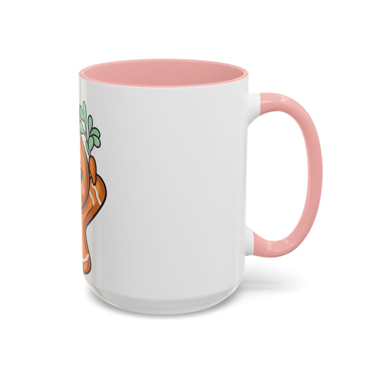 Kawaii Gingerbread Mug with Mistletoe | Christmas Accent Mug