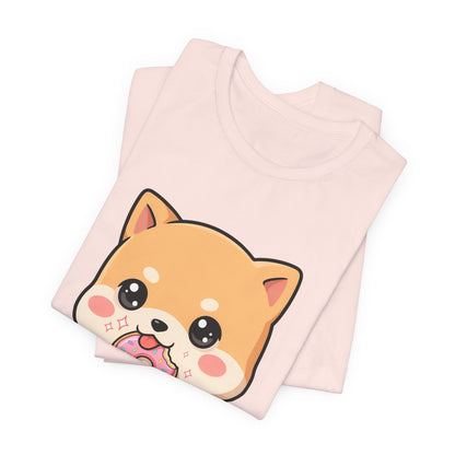 Kawaii Shiba Inu Donut Unisex Jersey Short Sleeve Tee