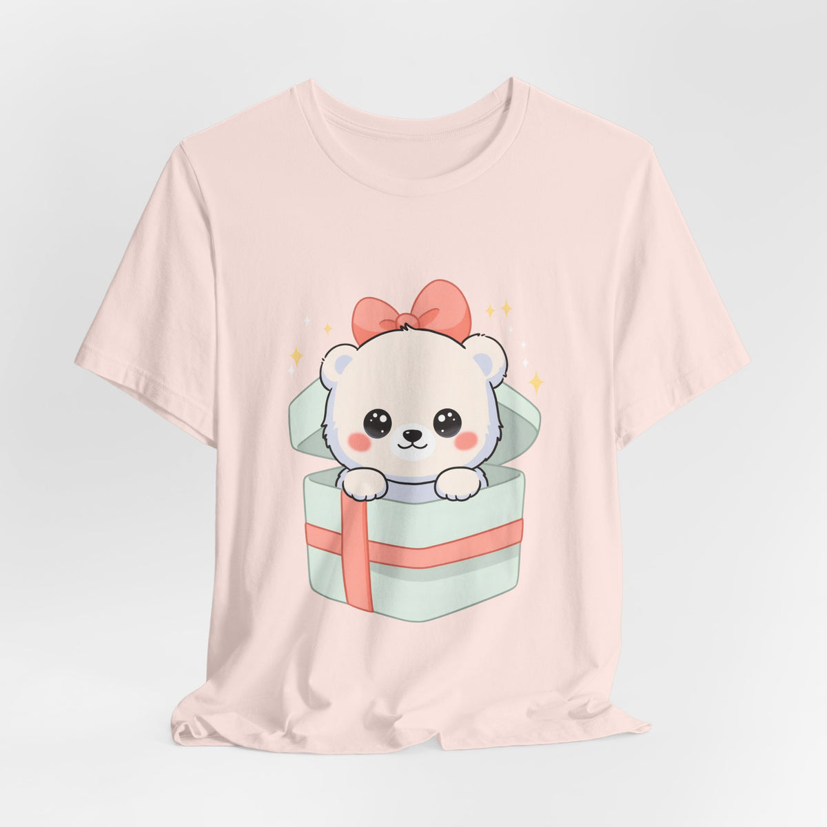 Kawaii Polar Bear Tee, Cute Gift Box Cub Unisex Shirt