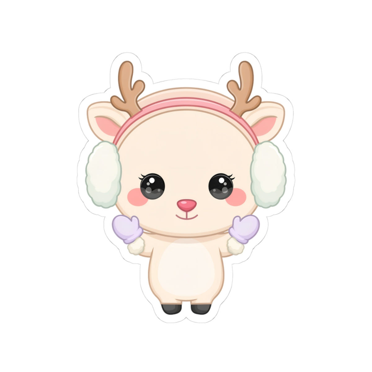 Kawaii Reindeer Sticker for Cozy Winter Cheer