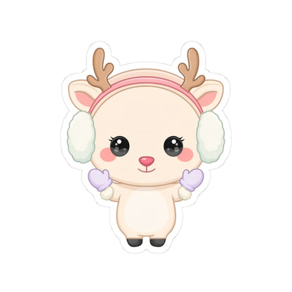 Kawaii Reindeer Sticker for Cozy Winter Cheer