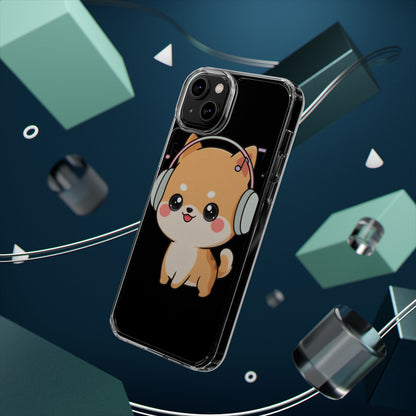 Kawaii Shiba Inu Phone Case – Music Lover Clear Case