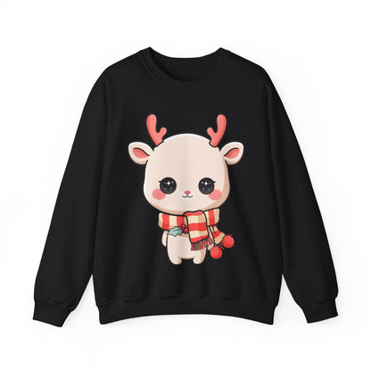 Kawaii Christmas Reindeer Sweatshirt for Holiday Fans