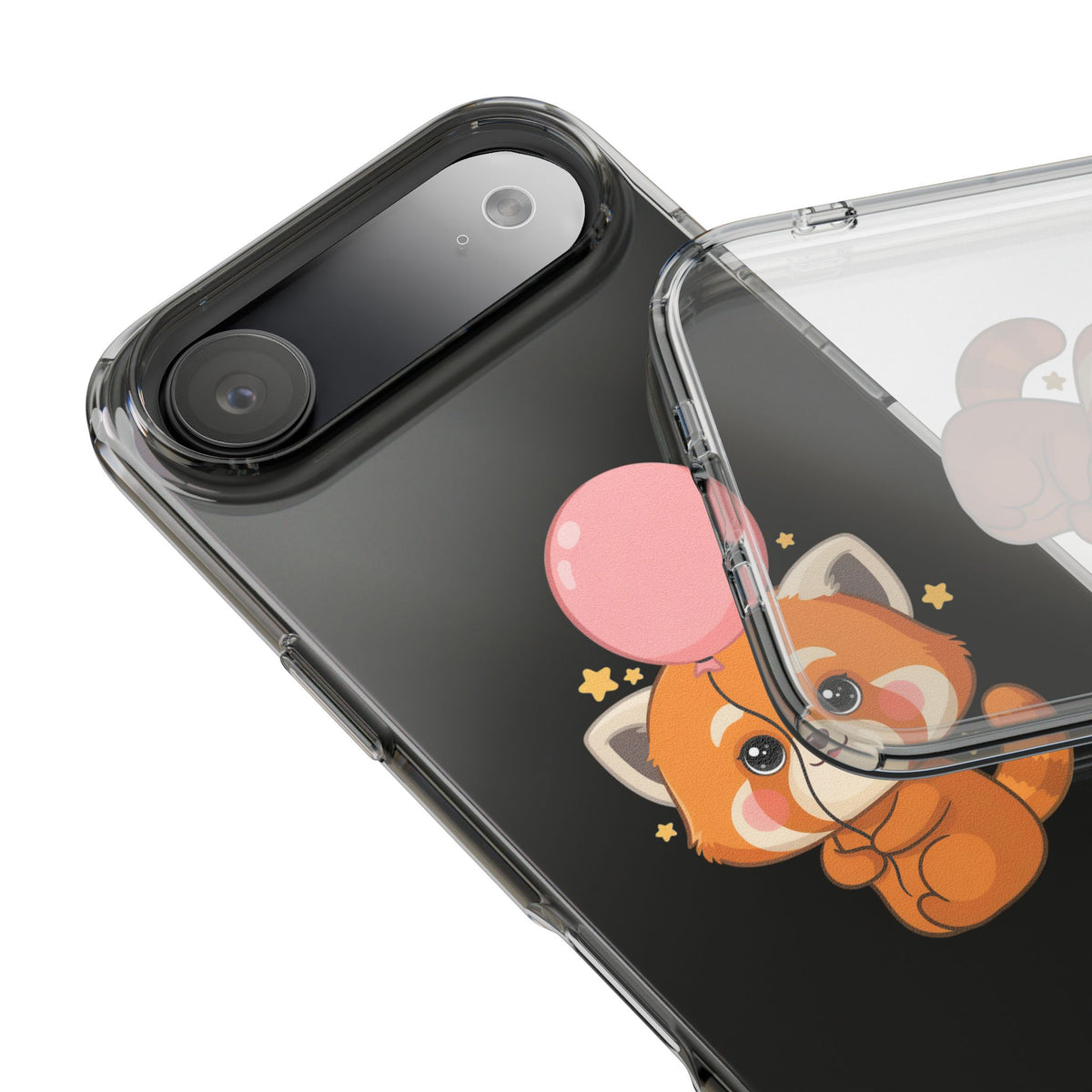 Kawaii Red Panda Clear Impact-Resistant Case with Balloon