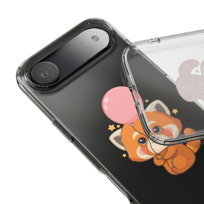 Kawaii Red Panda Clear Impact-Resistant Case with Balloon