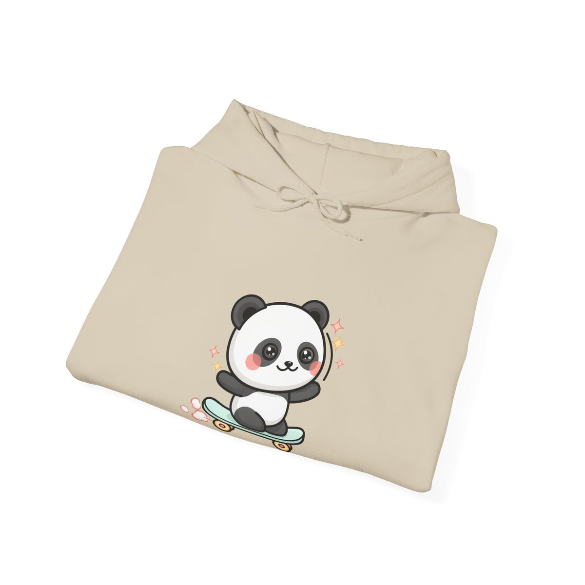Kawaii Skateboard Panda Hoodie, Cute Chibi Animal Sweatshirt