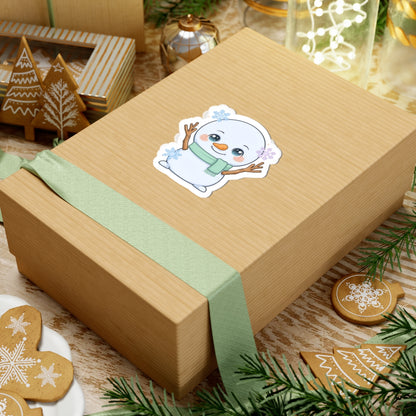 Kawaii Snowman Kiss-Cut Sticker for Winter Cheer