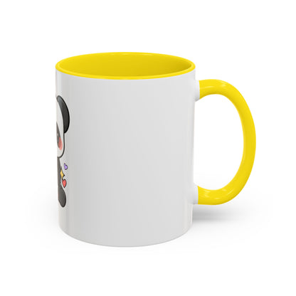 Kawaii Panda Accent Coffee Mug, Cute Plant Lover Gift