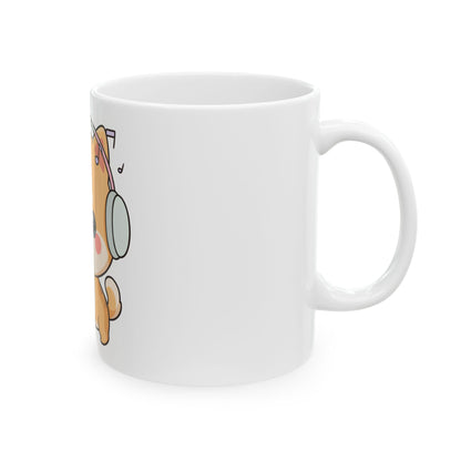 Kawaii Shiba Inu Mug for Dog Lovers and Music Fans