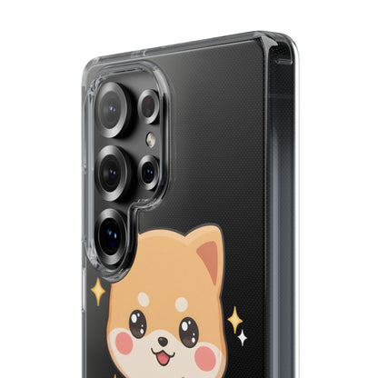 Kawaii Shiba Inu Gamer Phone Case, Clear Impact-Resistant