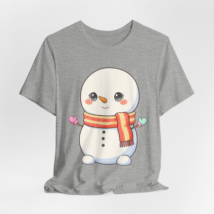 Kawaii Snowman Christmas T-Shirt for Cute Holiday Cheer