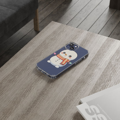 Kawaii Snowman Phone Case – Cute Christmas Clear Case