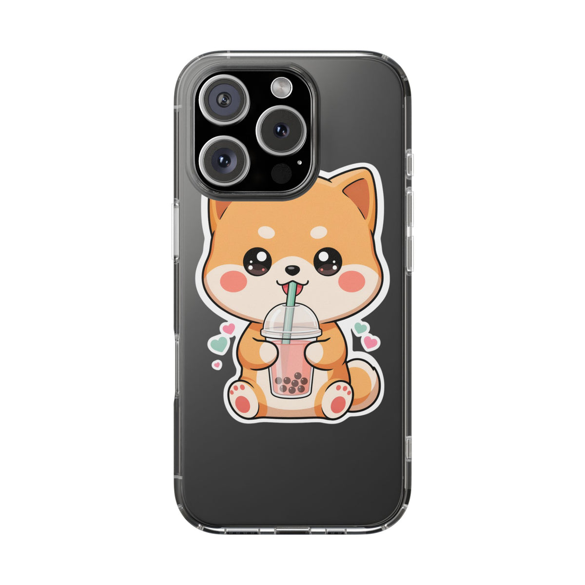 Kawaii Shiba Inu Phone Case for Bubble Tea Lovers