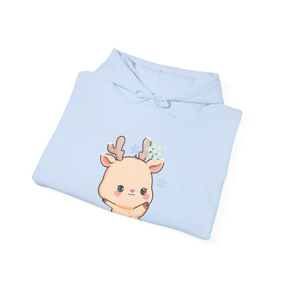 Kawaii Reindeer Hoodie, Cute Christmas Gift Sweatshirt