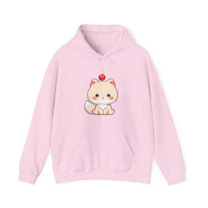 Kawaii Arctic Fox Christmas Hoodie, Unisex Heavy Blend