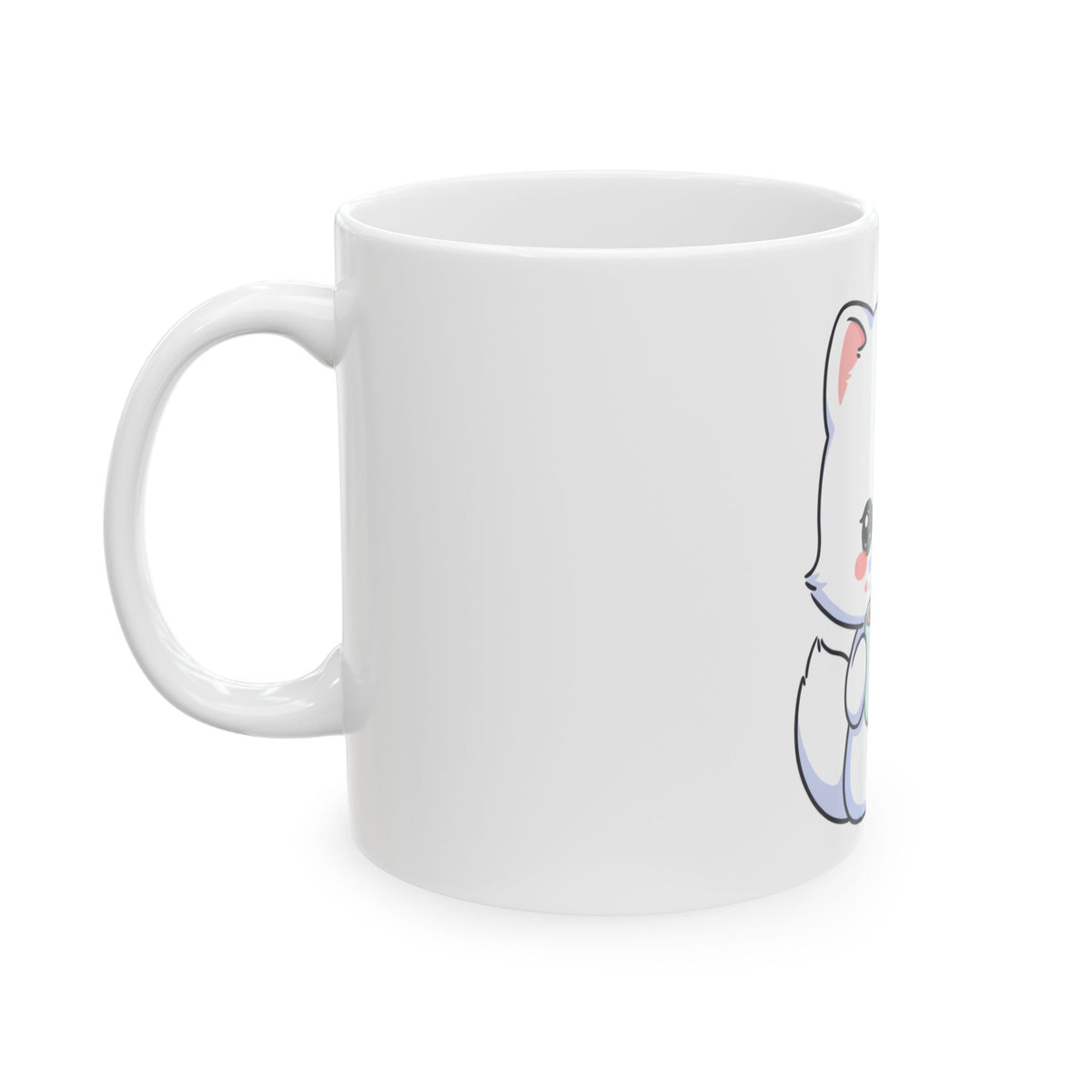 Kawaii Arctic Fox Mug for Cozy Hot Cocoa Moments