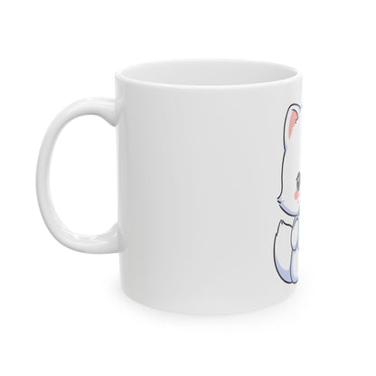 Kawaii Arctic Fox Mug for Cozy Hot Cocoa Moments