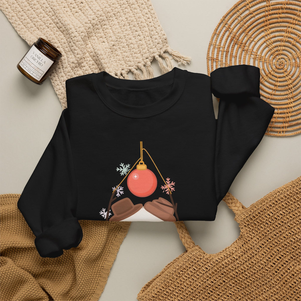 Cute Snowman Christmas Sweatshirt, Kawaii Holiday Crewneck