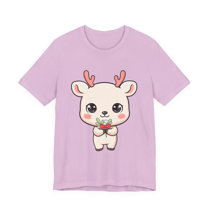 Kawaii Reindeer Christmas T-Shirt for Holiday Cheer