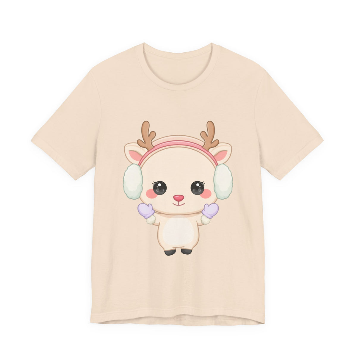 Kawaii Reindeer T-Shirt, Cute Winter Animal Tee