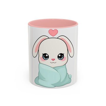 Kawaii Bunny Accent Coffee Mug for Cozy Moments
