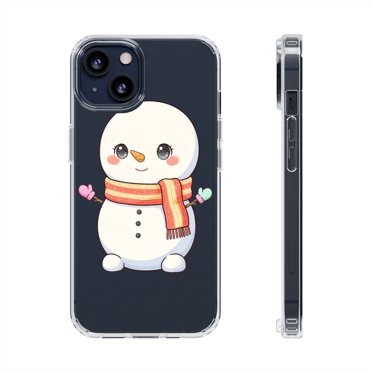 Kawaii Snowman Phone Case – Cute Christmas Clear Case