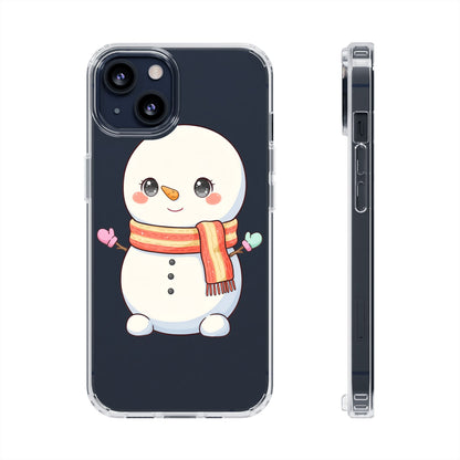 Kawaii Snowman Phone Case – Cute Christmas Clear Case